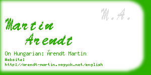 martin arendt business card
